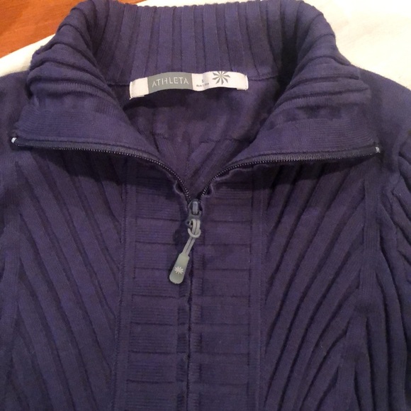 Athleta Womens Blue Long Sleeve Freestone Rib Zippy Jacket-Size Small - Picture 7 of 7